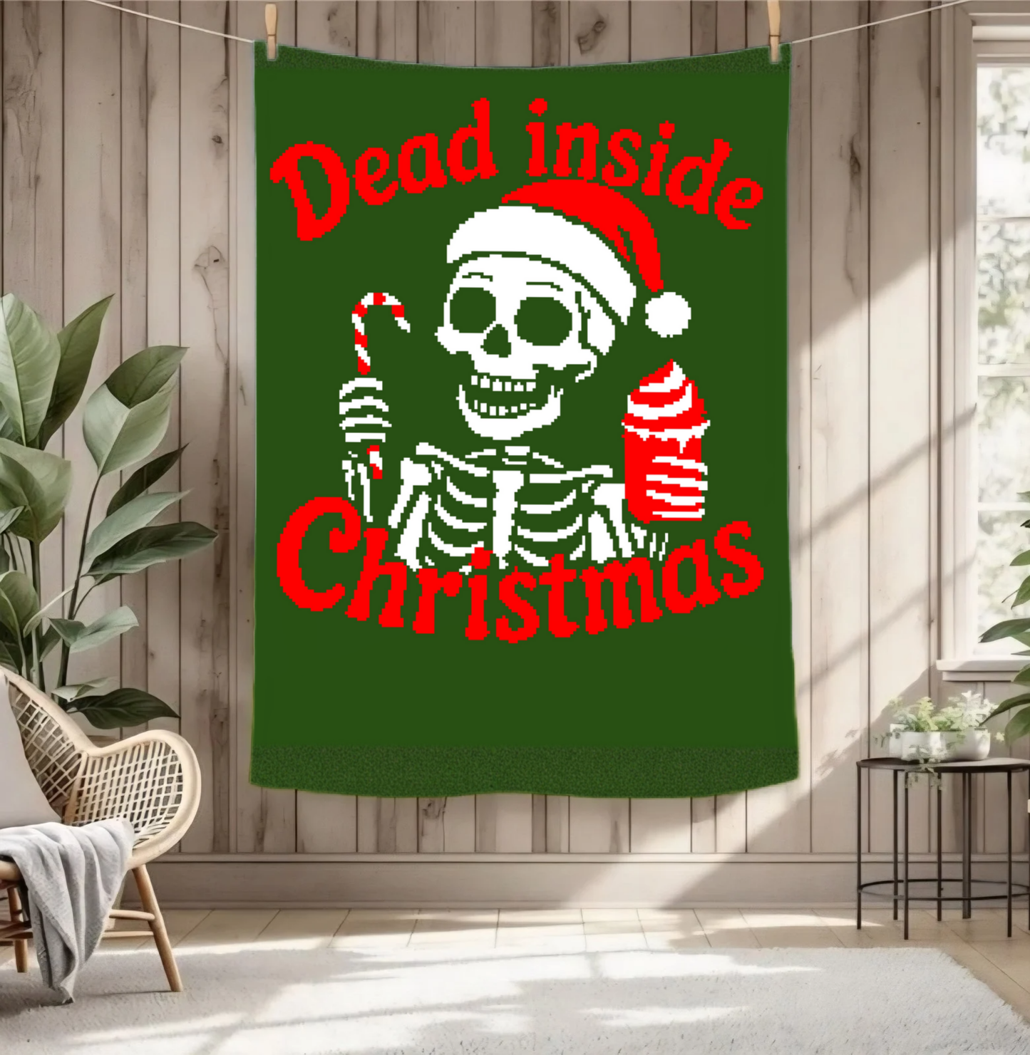 Dead Inside Christmas Graphghan Crochet Pattern